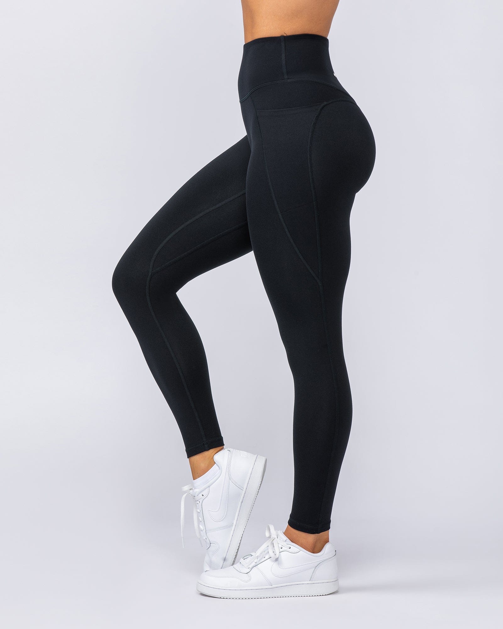 Booty Shaper Pocket Ankle Length Leggings Black - Muscle Nation women's leggings, view 4
