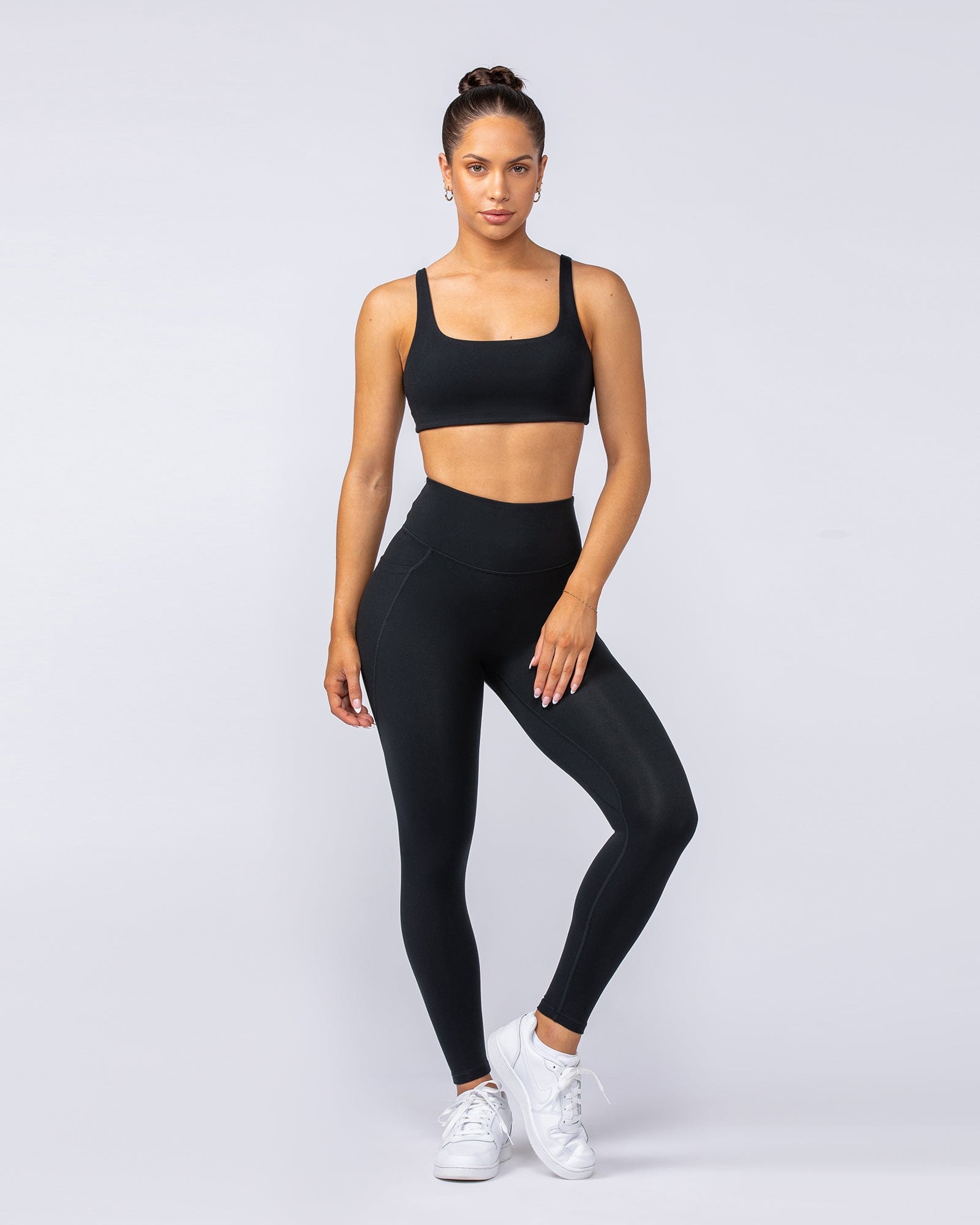 Booty Shaper Pocket Ankle Length Leggings Black - Muscle Nation women's leggings, view 7