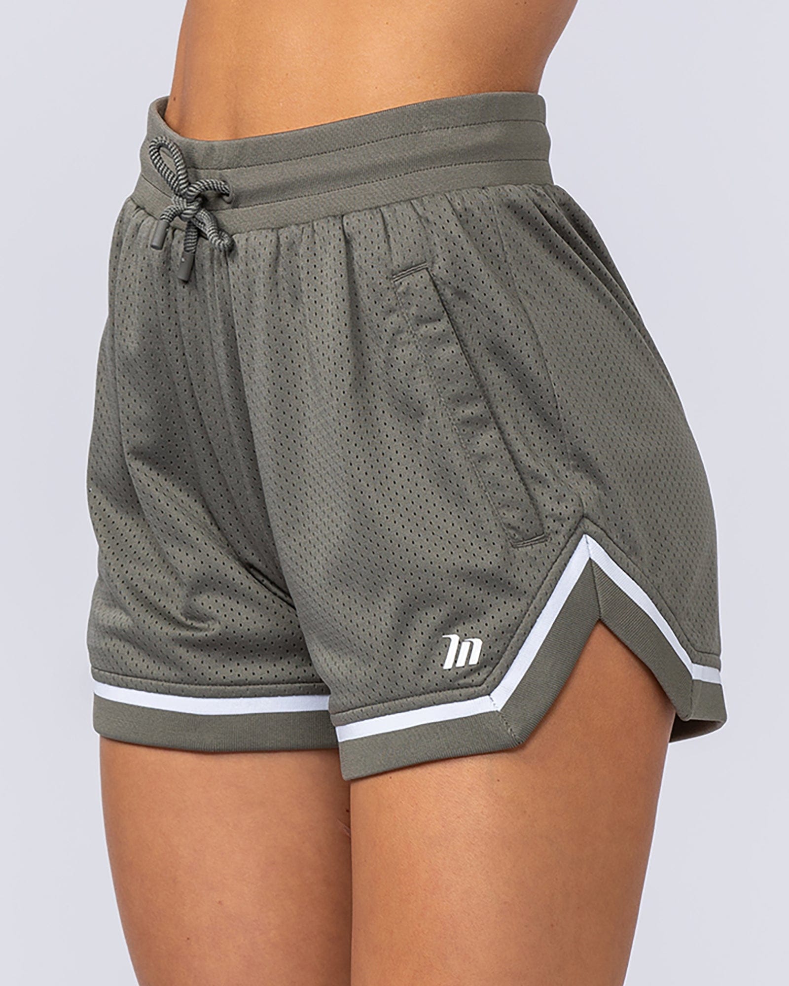 Womens 3" Basketball Shorts Ivy - Muscle Nation women's gym shorts