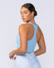 Limitless Cropped Active Tank Pacific Blue - Muscle Nation women's tank top, view 4