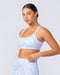 Fundamental Zebra Rib Bra Pacific Blue Zebra - Muscle Nation women's sports bra, view 3