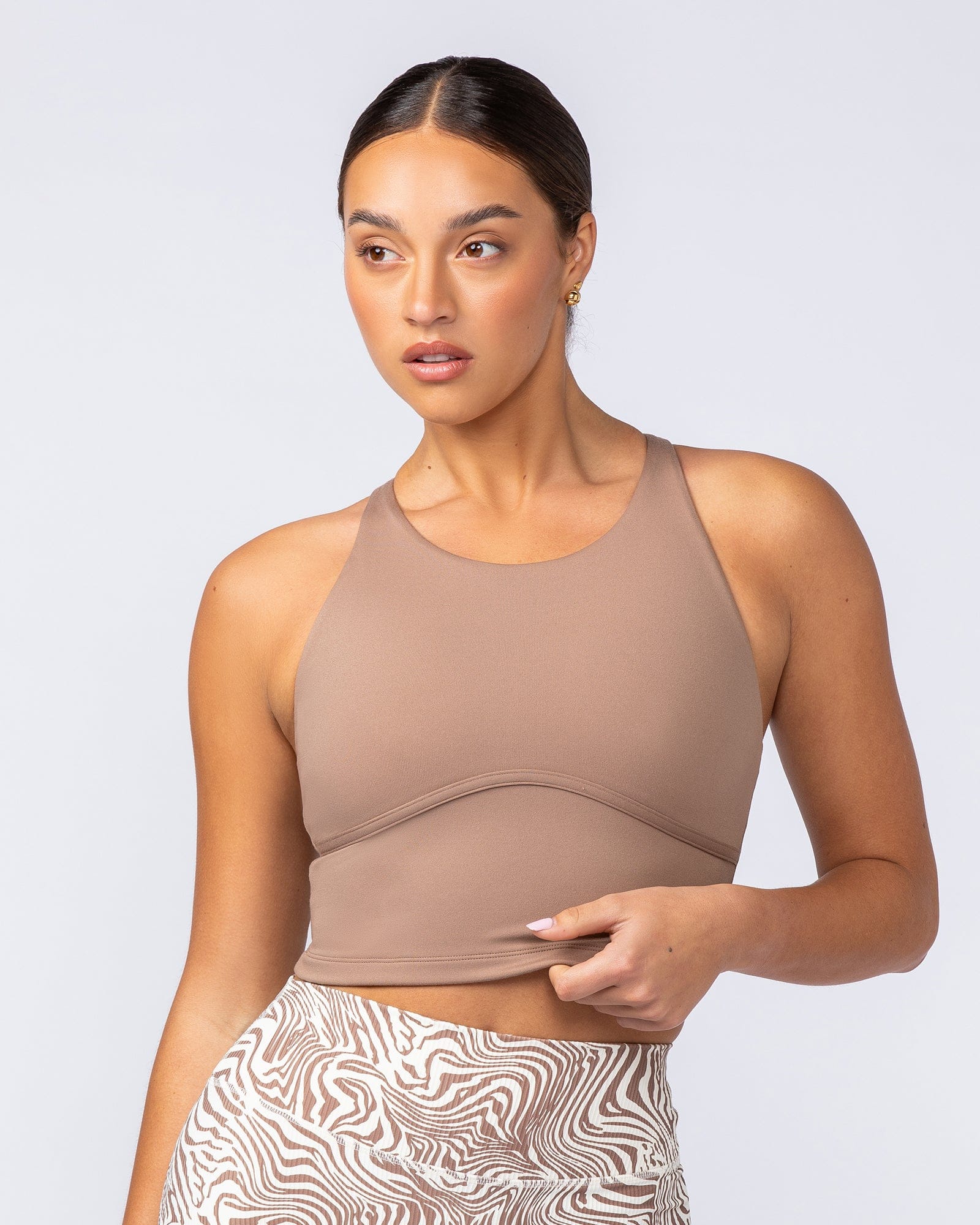 Limitless Cropped Active Tank Cinnamon - Muscle Nation women's tank top, view 6