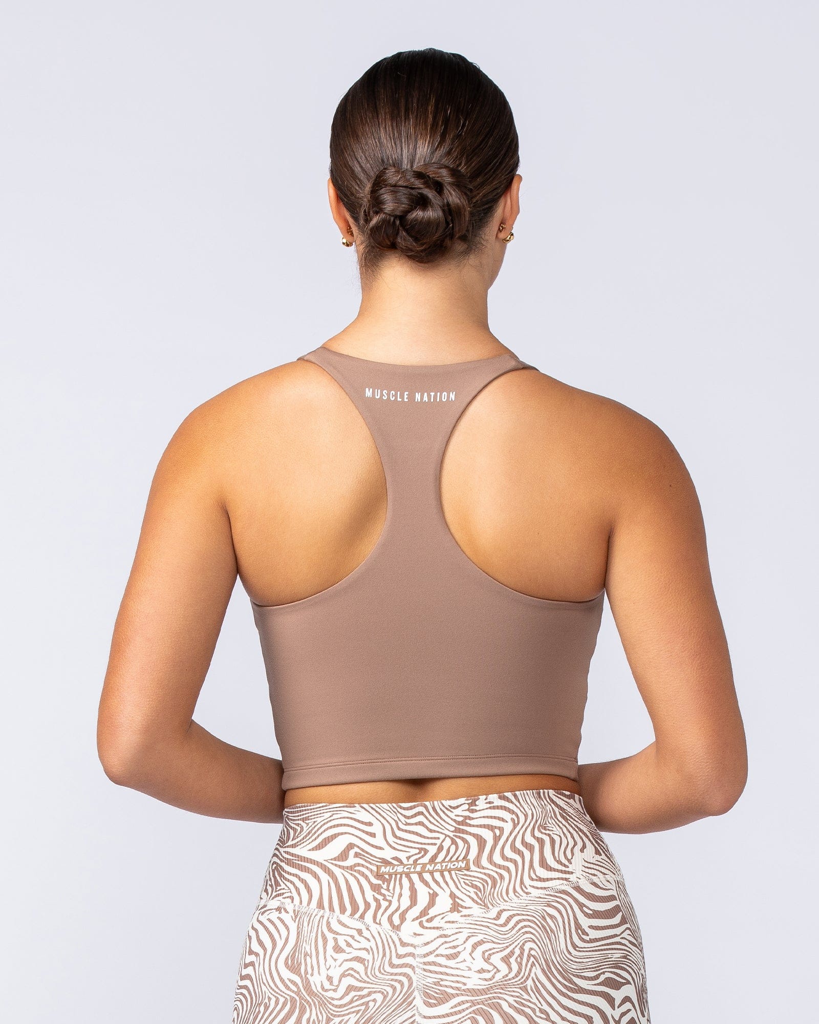 Limitless Cropped Active Tank Cinnamon - Muscle Nation women's tank top, view 5
