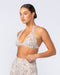 Halter Rib Bralette Cinnamon Zebra - Muscle Nation women's bralette, view 3
