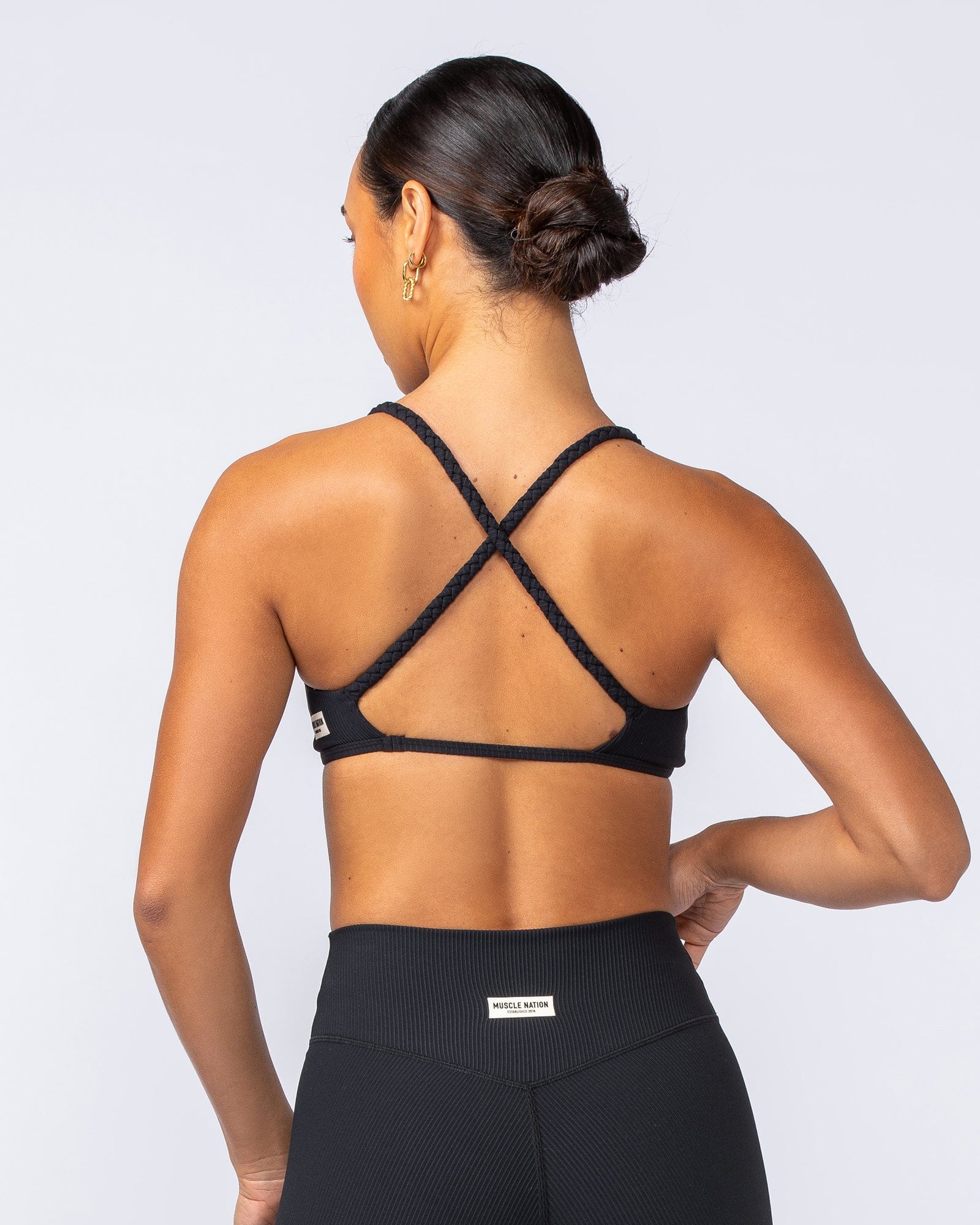Breeze Rib Bralette Black - Muscle Nation women's bralette, view 2