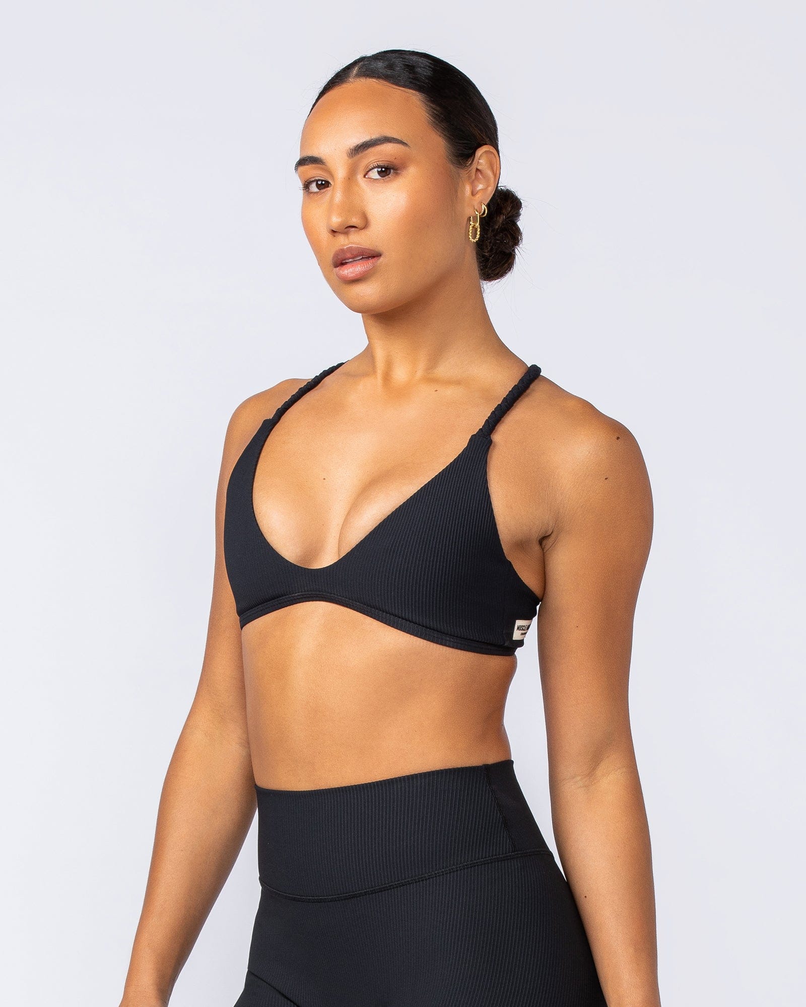 Breeze Rib Bralette Black - Muscle Nation women's bralette, view 4