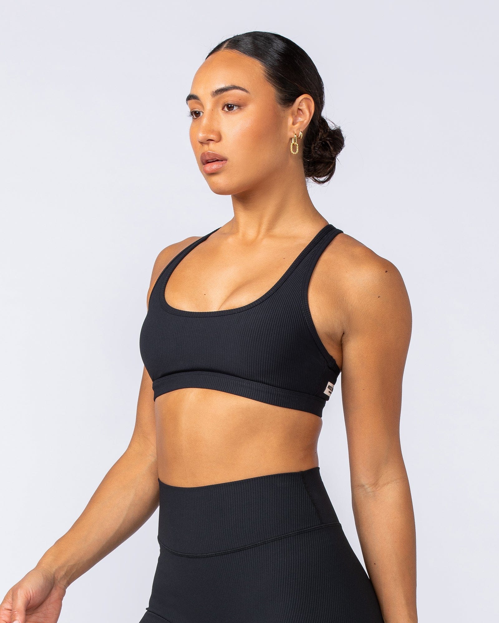 Drew Rib Bra Black - Muscle Nation women's sports bra, view 2