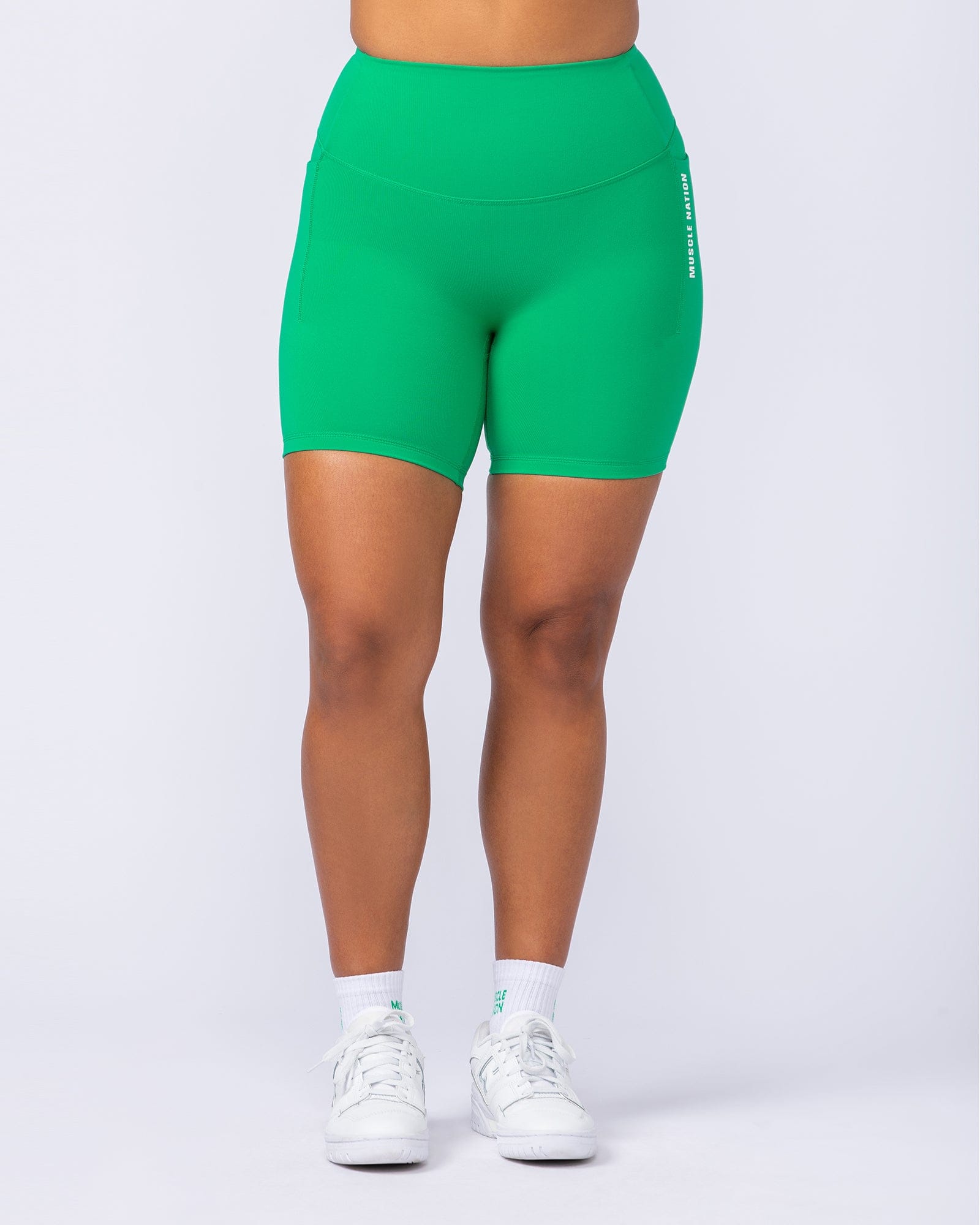 Core Pocket Bike Shorts Clover - Muscle Nation women's bike shorts, view 4