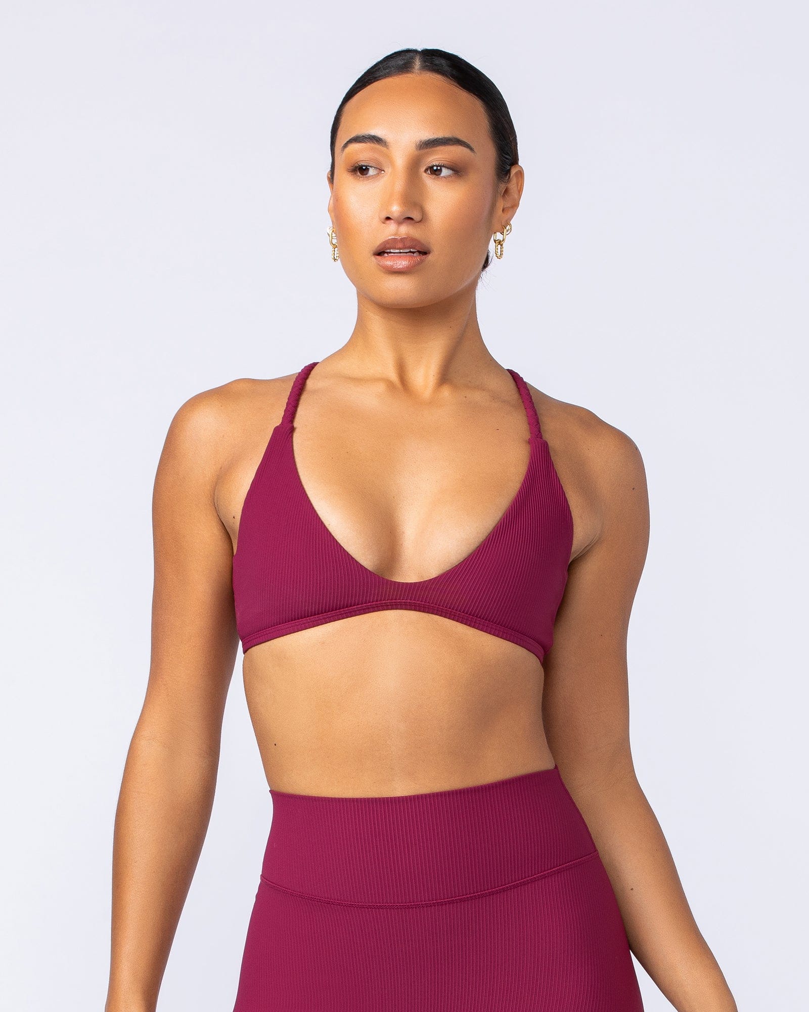 Breeze Rib Bralette Rose Bud - Muscle Nation women's bralette, view 2