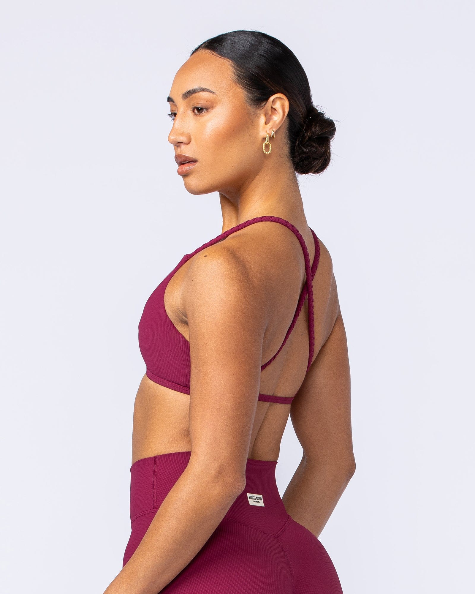 Breeze Rib Bralette Rose Bud - Muscle Nation women's bralette, view 5