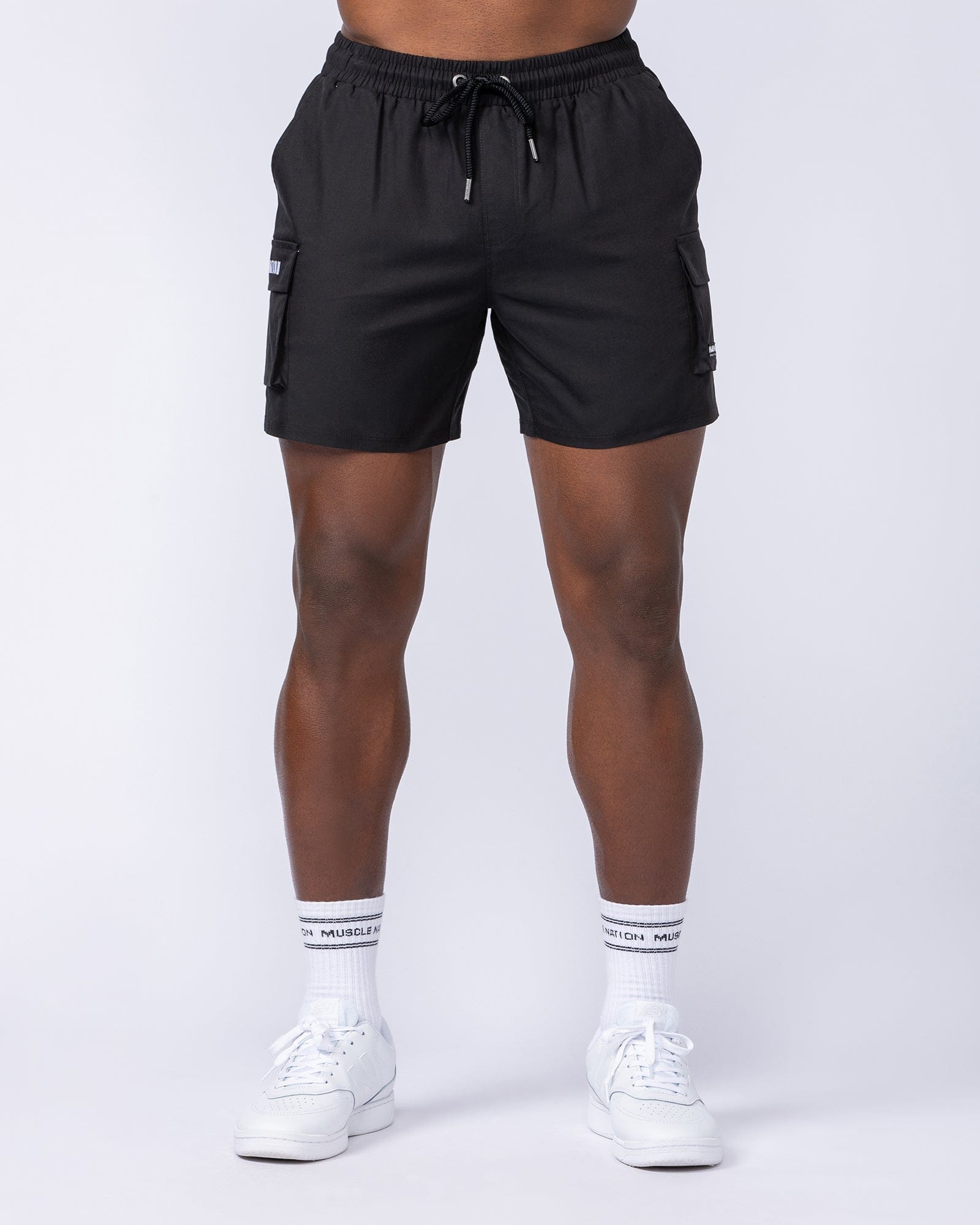 Daily Cargo 5" Shorts Black - Muscle Nation men's cargo shorts, view 2