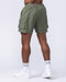 Daily Cargo 5" Shorts Dark Khaki (Silicon Logo) - Muscle Nation men's cargo shorts, view 4
