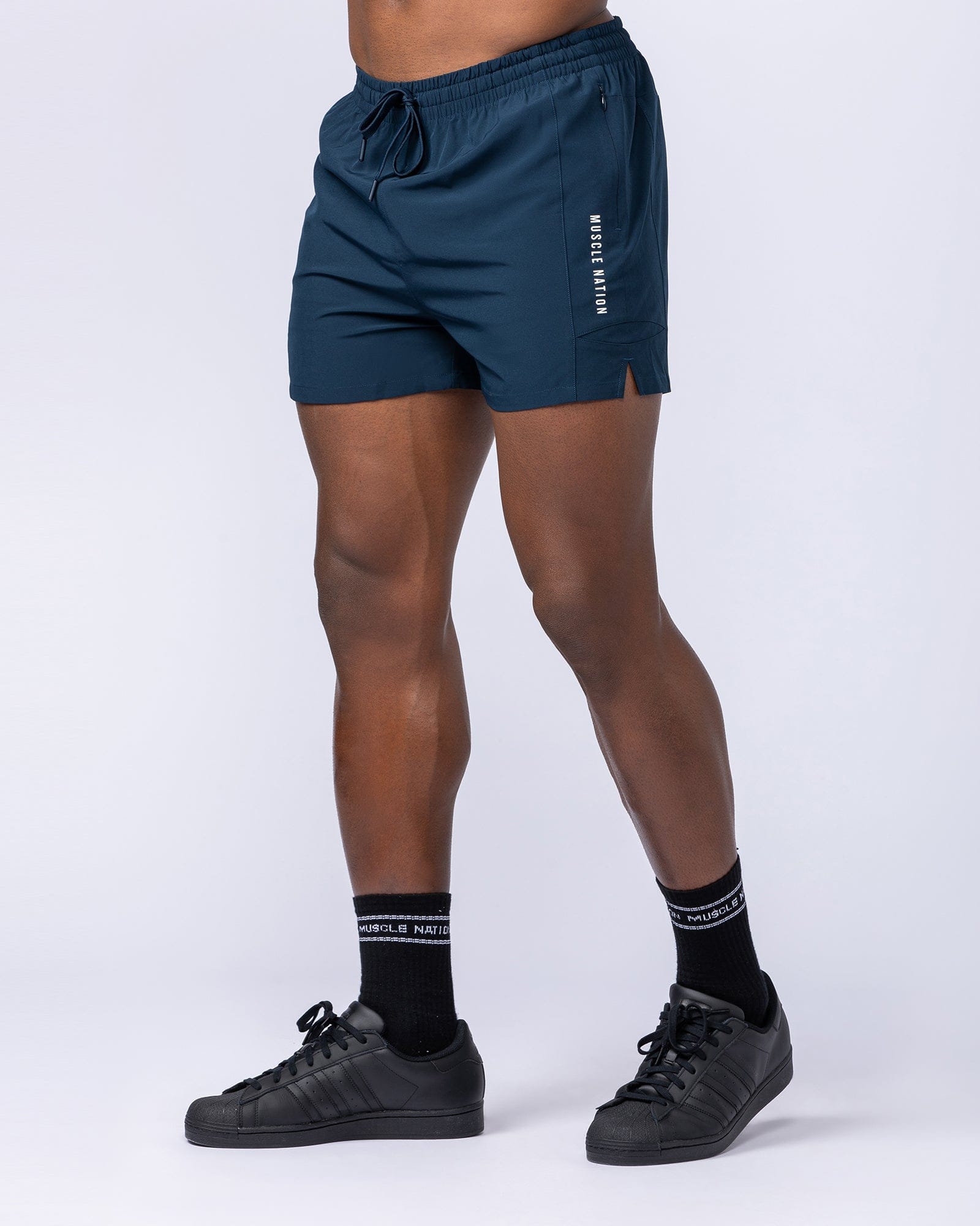 Streamline Training 3" Shorts Navy - Muscle Nation men's gym shorts, view 4