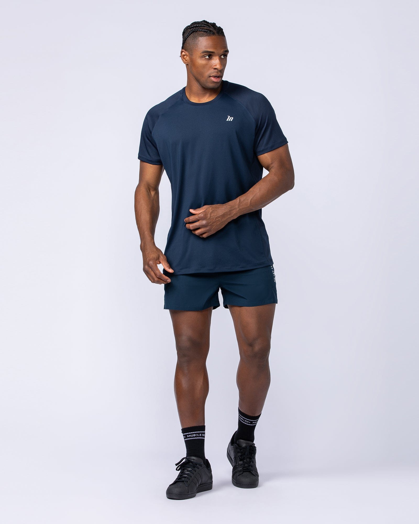 Streamline Training 3" Shorts Navy - Muscle Nation men's gym shorts, view 7