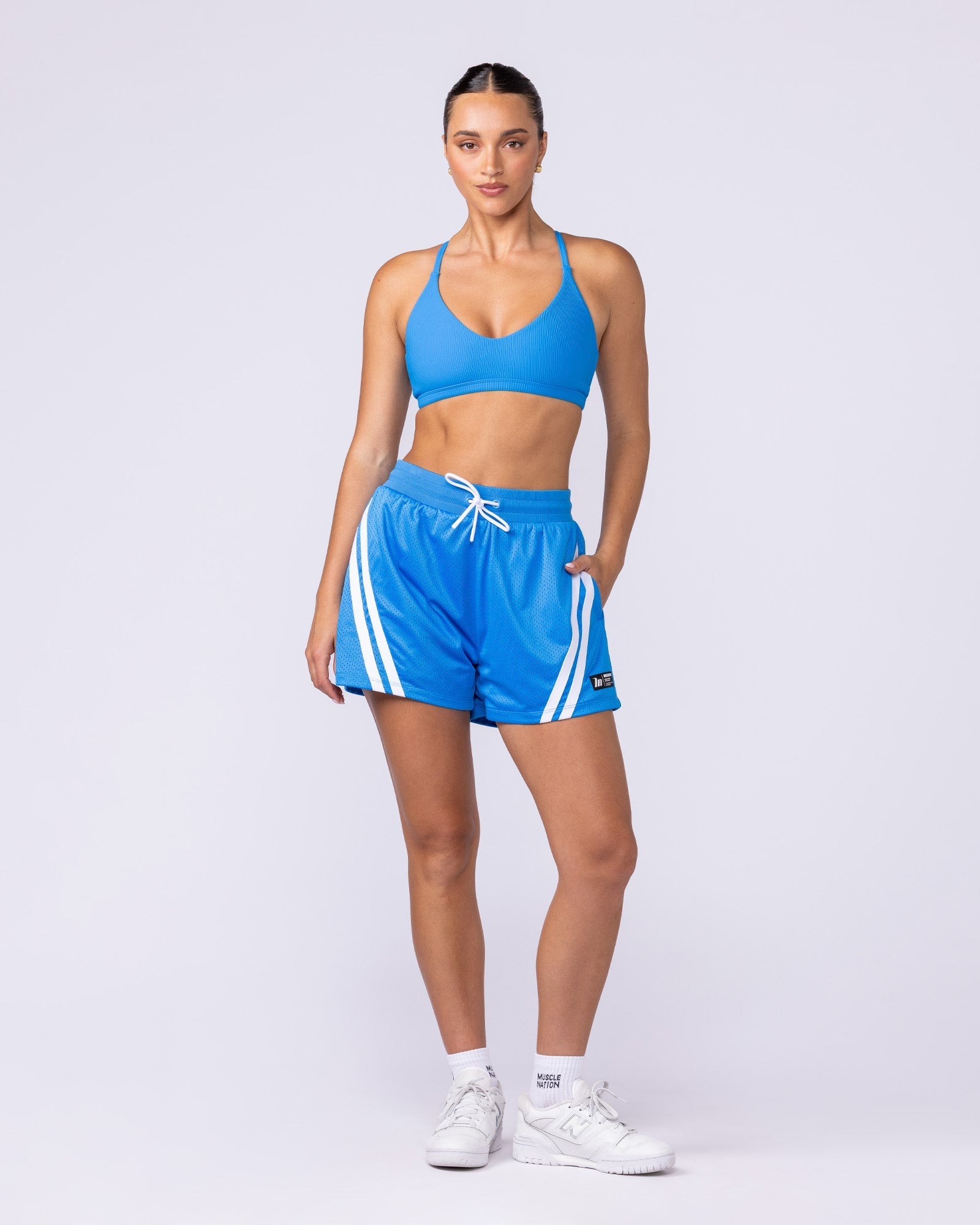 Baller 3" Shorts Malibu - Muscle Nation women's gym shorts, view 5