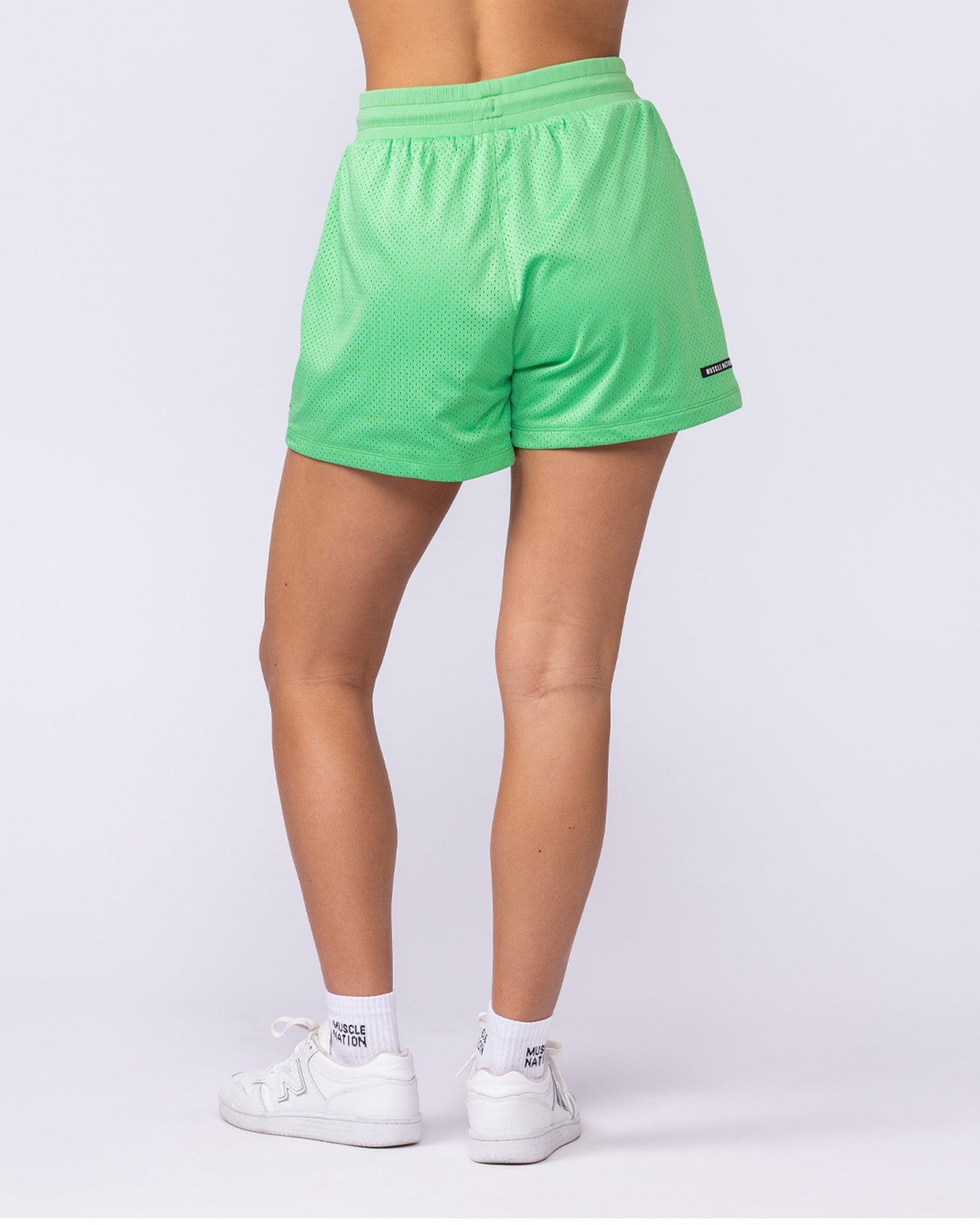 Baller 3" Shorts Neon Apple - Muscle Nation women's gym shorts, view 4