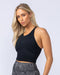 Limitless Cropped Active Tank Black - Muscle Nation women's tank top, view 2