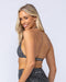 Halter Rib Bralette Black Zebra - Muscle Nation women's bralette, view 5