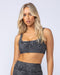 Fundamental Zebra Rib Bra Black Zebra - Muscle Nation women's sports bra