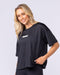 Boxy Training Tee Black - Muscle Nation women's gym tee, view 4