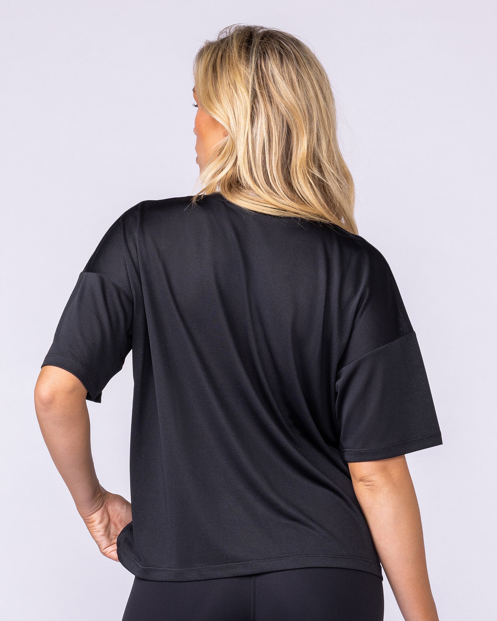 Boxy Training Tee Black - Muscle Nation women's gym tee, view 5