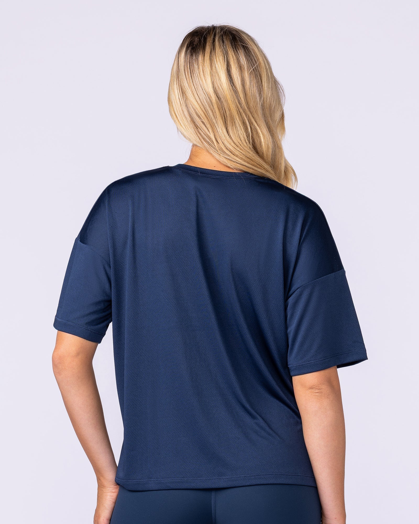 Boxy Training Tee Navy - Muscle Nation women's gym tee, view 4