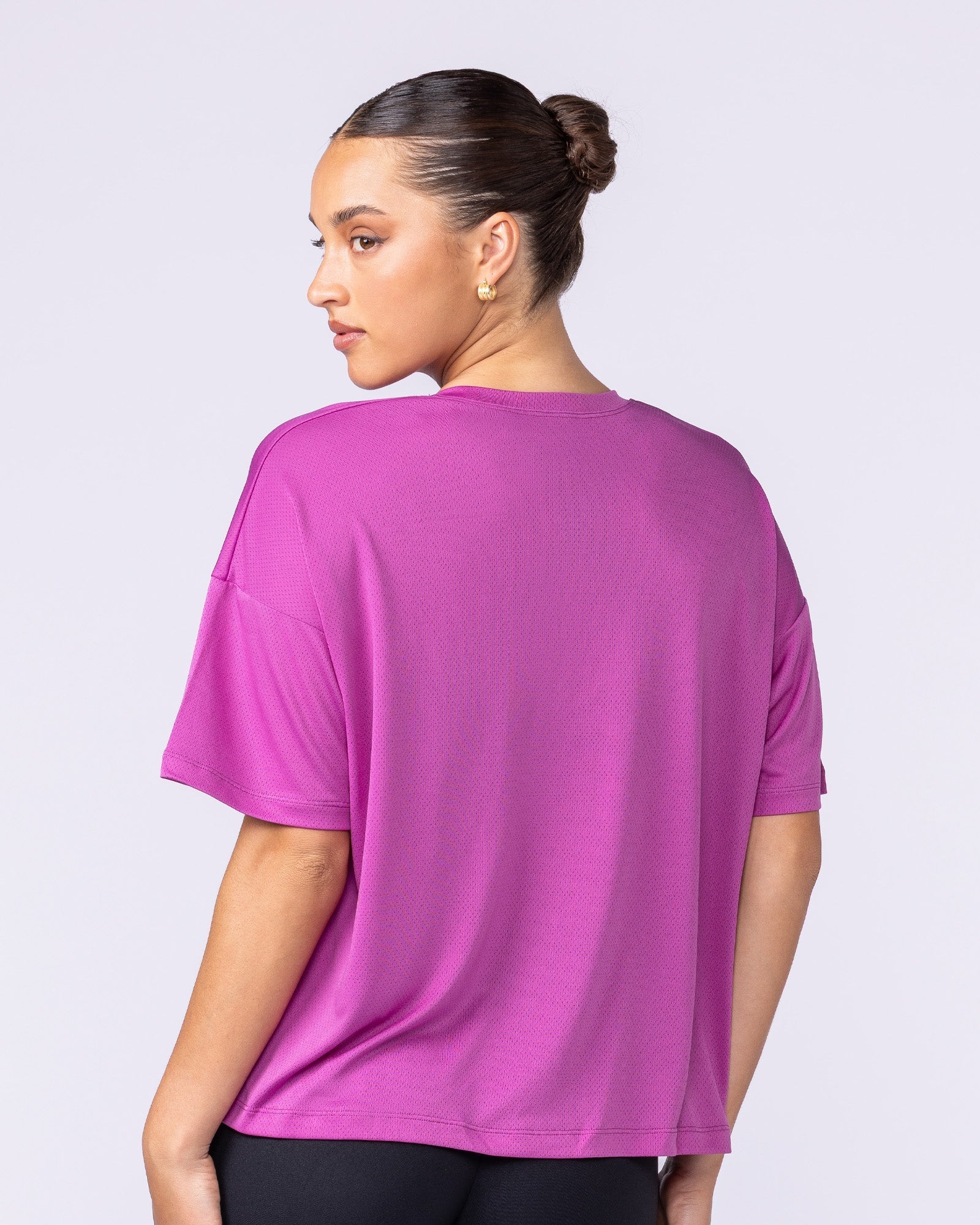 Boxy Training Tee Radiant Orchid - Muscle Nation women's gym tee, view 4