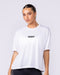 Boxy Training Tee White - Muscle Nation women's gym tee
