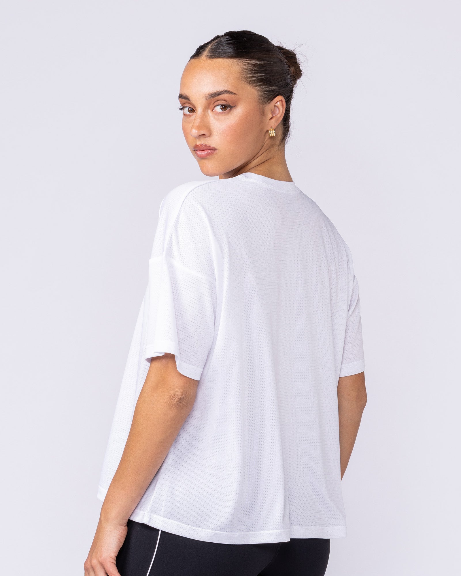 Boxy Training Tee White - Muscle Nation women's gym tee, view 3