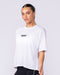 Boxy Training Tee White - Muscle Nation women's gym tee, view 4