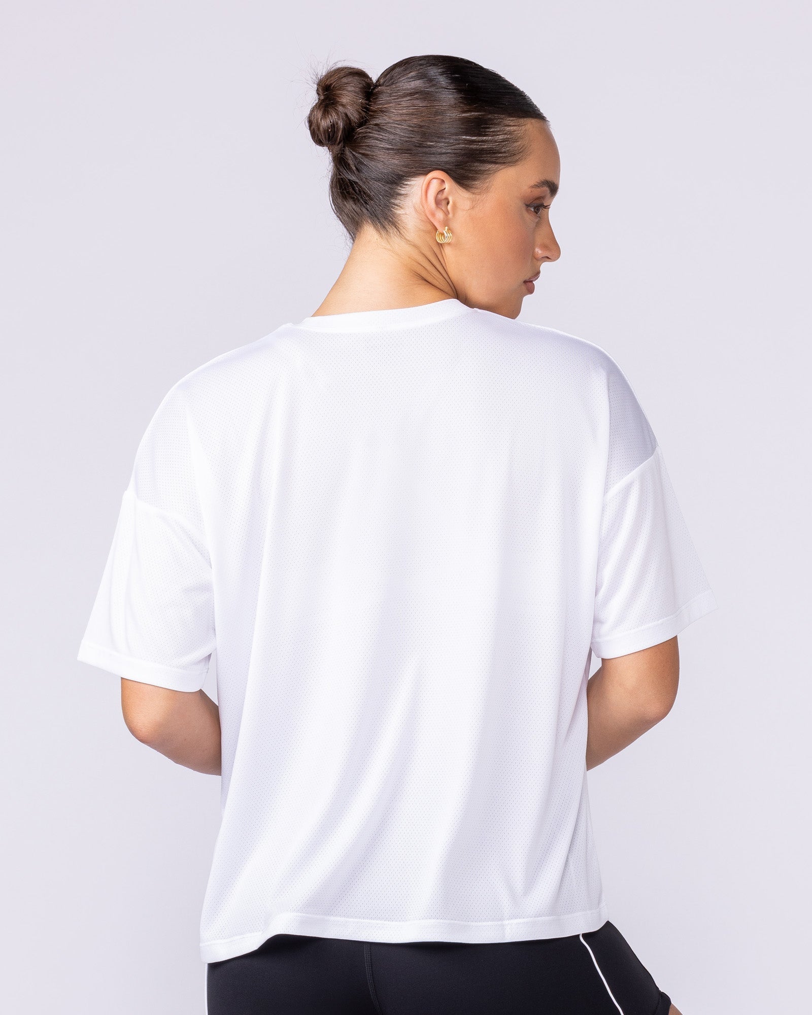 Boxy Training Tee White - Muscle Nation women's gym tee, view 5