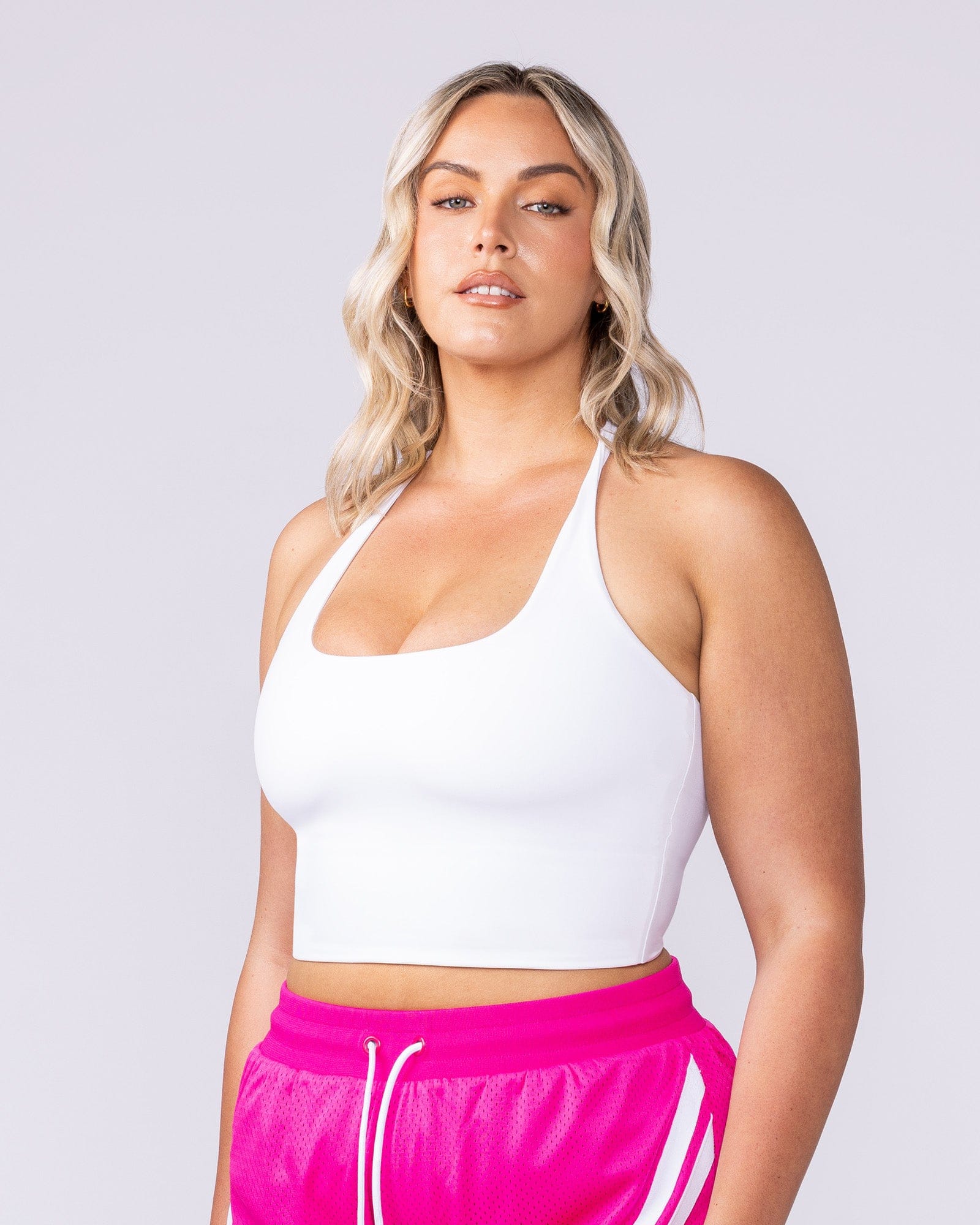 Captivate Bra Tank White - Muscle Nation women's tank top, view 3