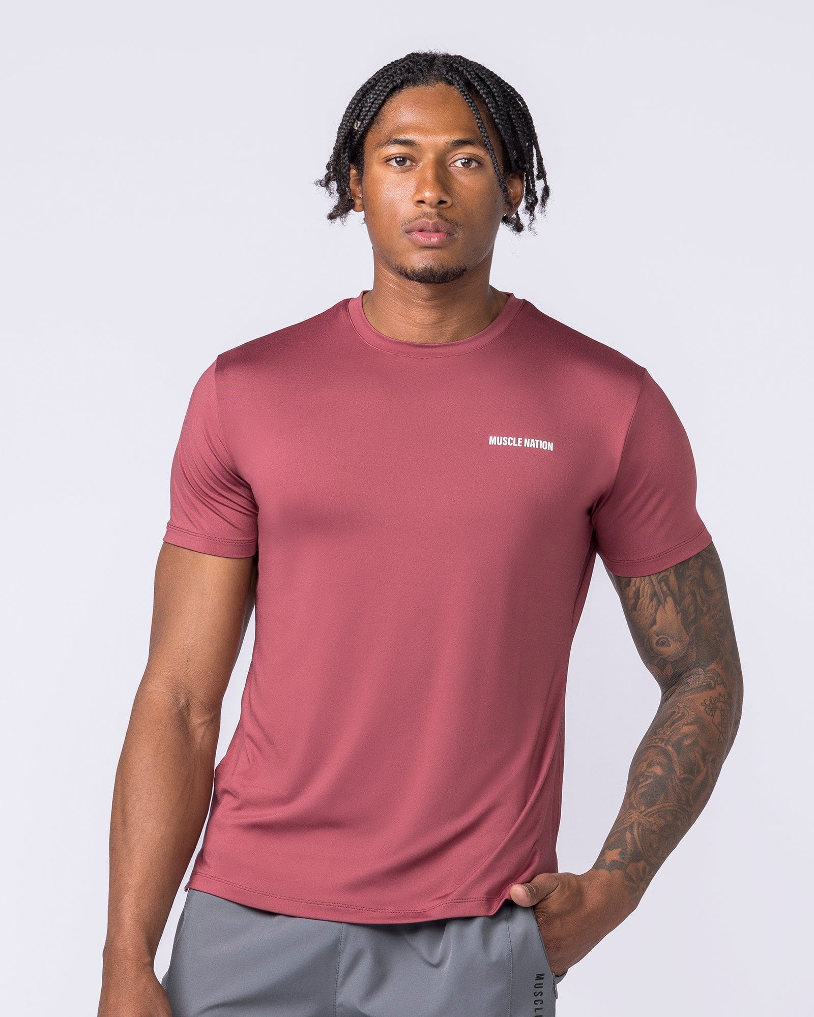 Climaflex Active Tee in Rust - Muscle Nation men's training tee, view 2