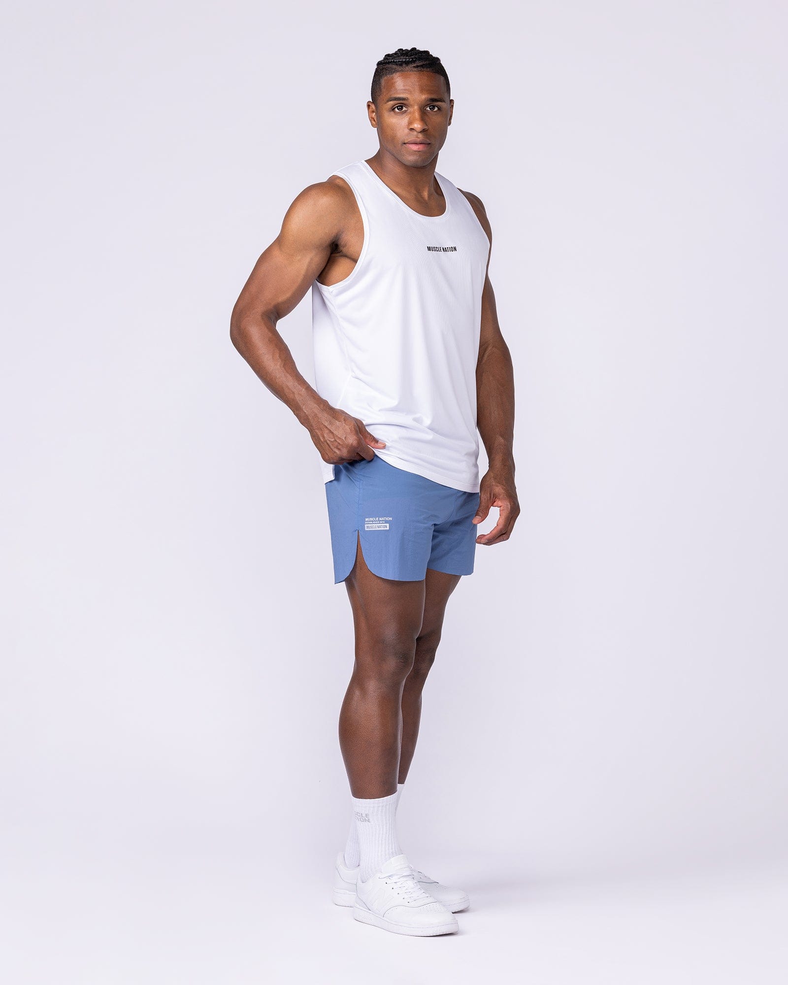 Compete 3" Run Shorts Pacific - Muscle Nation men's running shorts, view 8