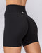 Aura Peachy Invisible Scrunch Bike Shorts Black - Muscle Nation women's bike shorts