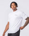 Daily Regular Fit Tee in White - Muscle Nation men's gym tee, view 4