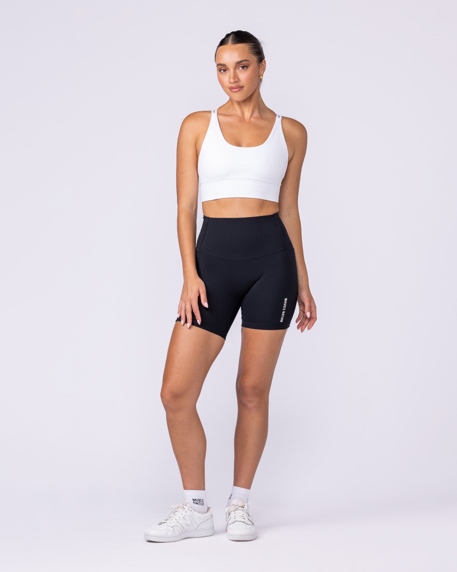 Dash Longline Bra White - Muscle Nation women's sports bra, view 5