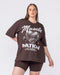 Disco District Oversized Tee Cocoa - Muscle Nation women's gym tee, view 2