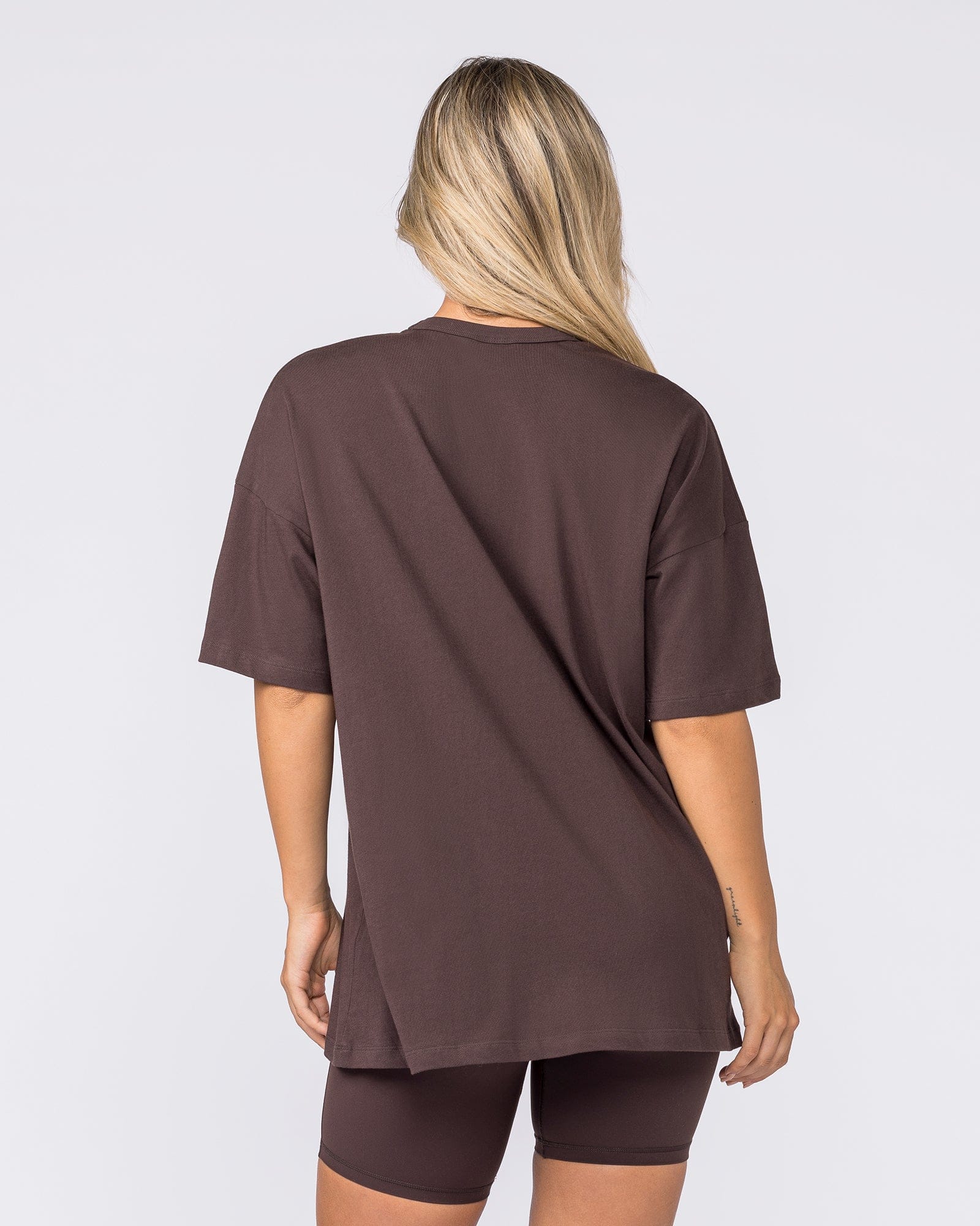 Disco District Oversized Tee Cocoa - Muscle Nation women's gym tee, view 5
