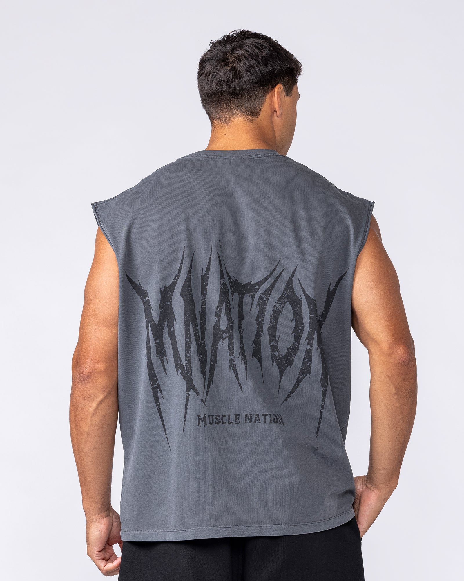 Division Boxy Muscle Tank - Washed Dark Tornado