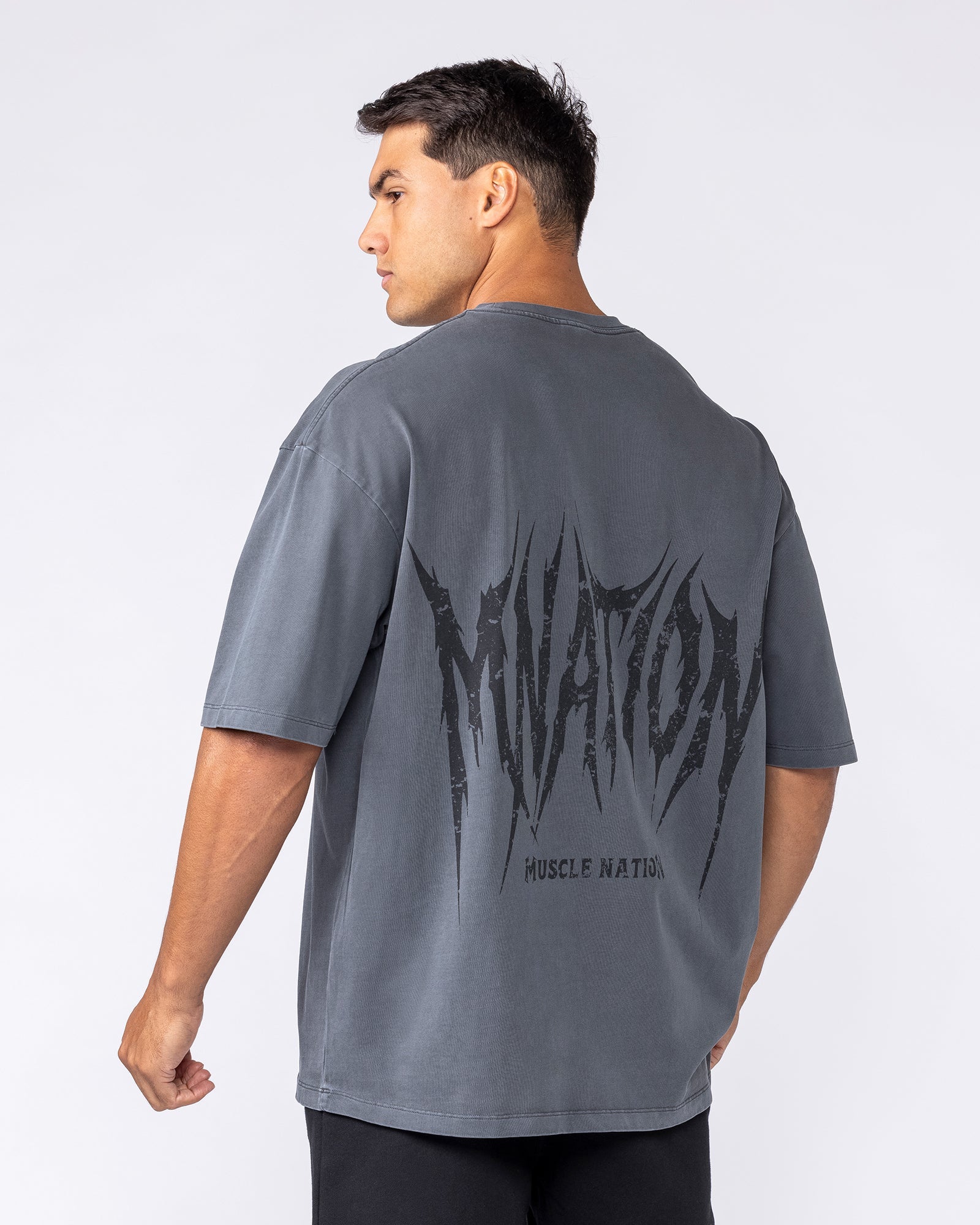 Division Oversized Tee - Washed Dark Tornado