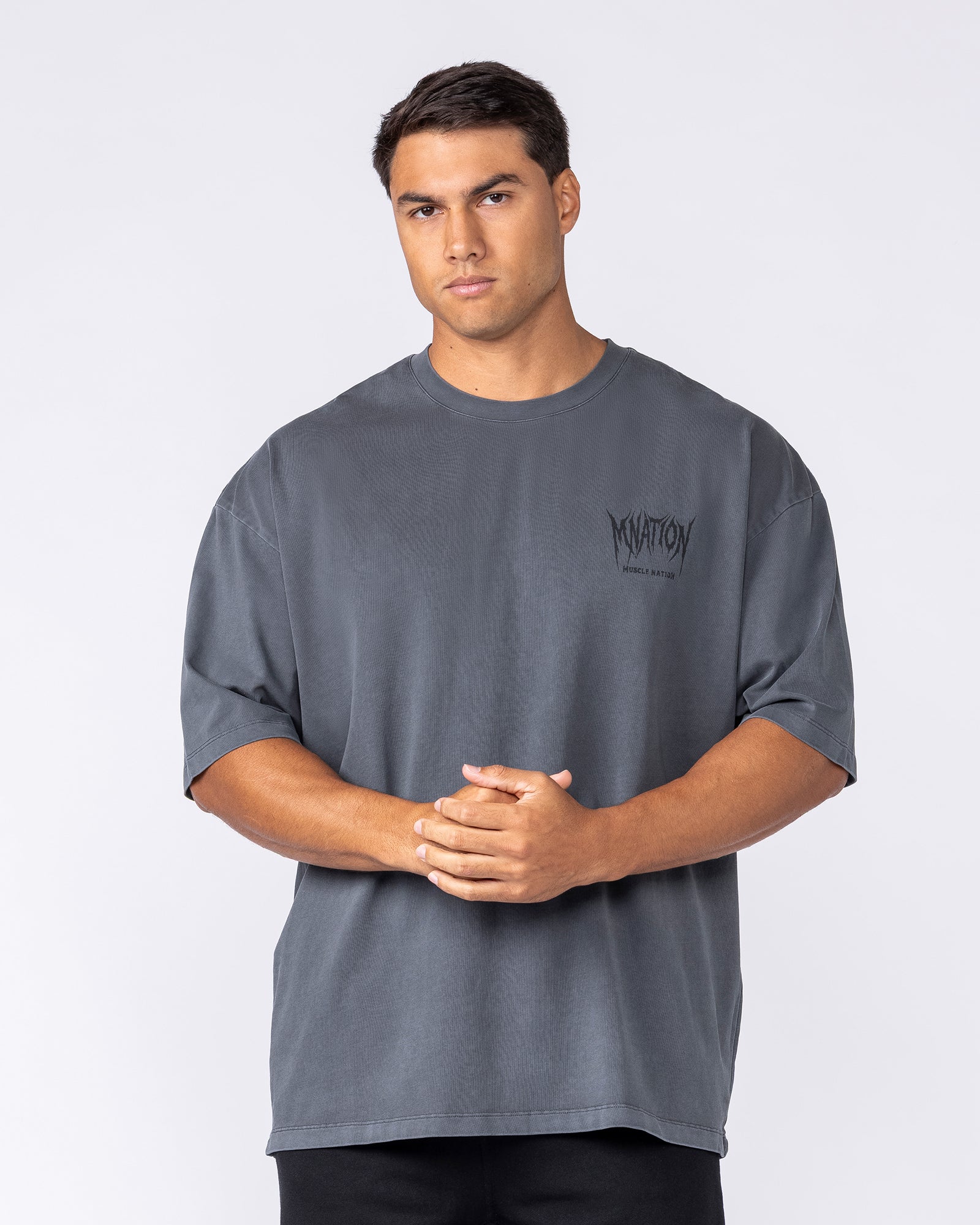 Division Oversized Tee - Washed Dark Tornado
