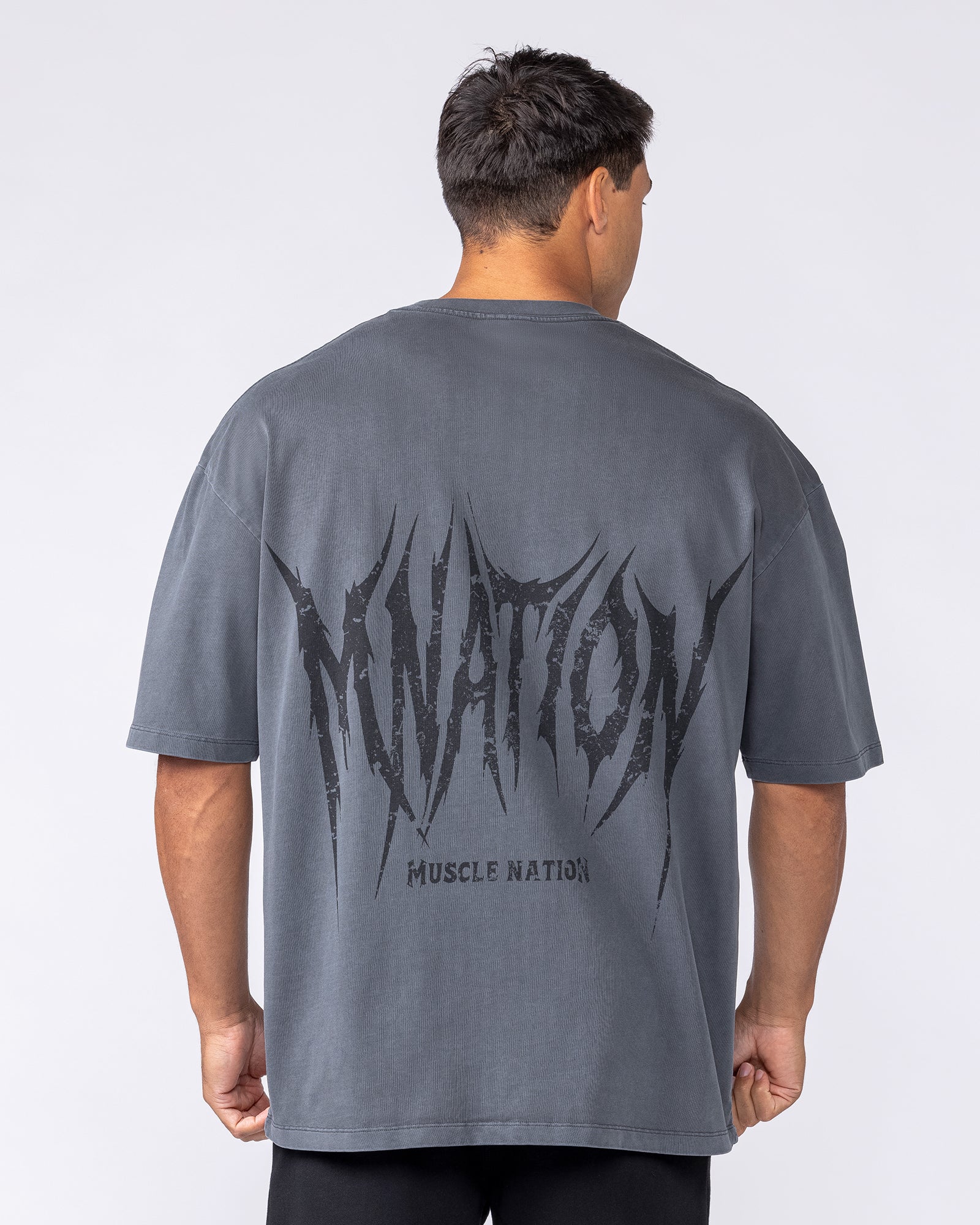 Division Oversized Tee - Washed Dark Tornado