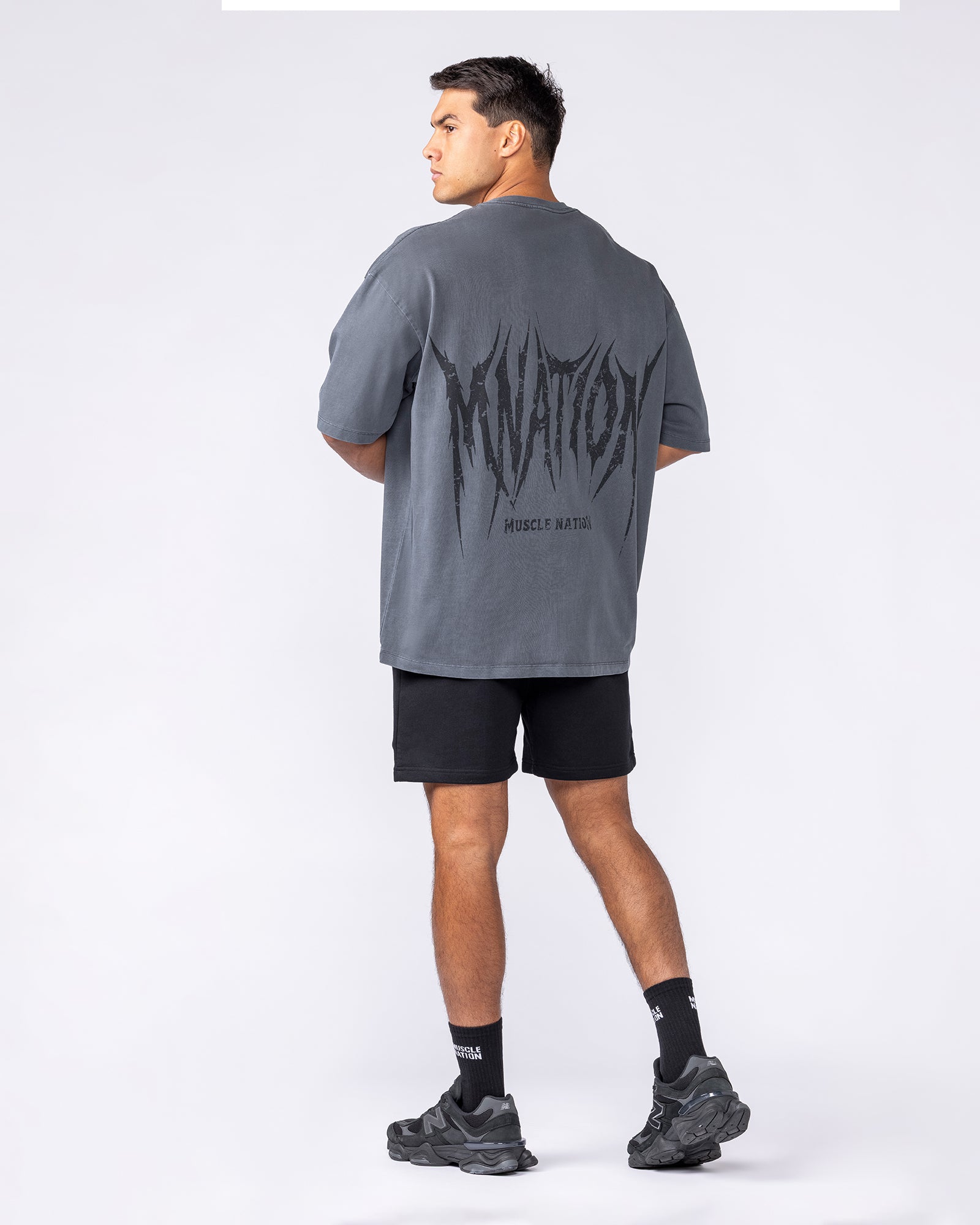 Division Oversized Tee - Washed Dark Tornado