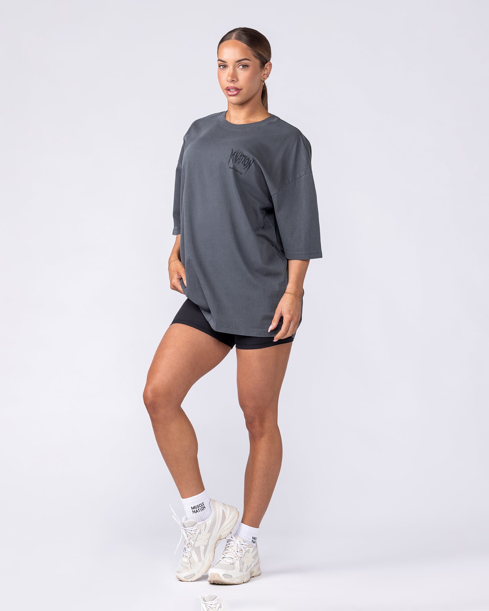 Division Oversized Tee - Washed Dark Tornado
