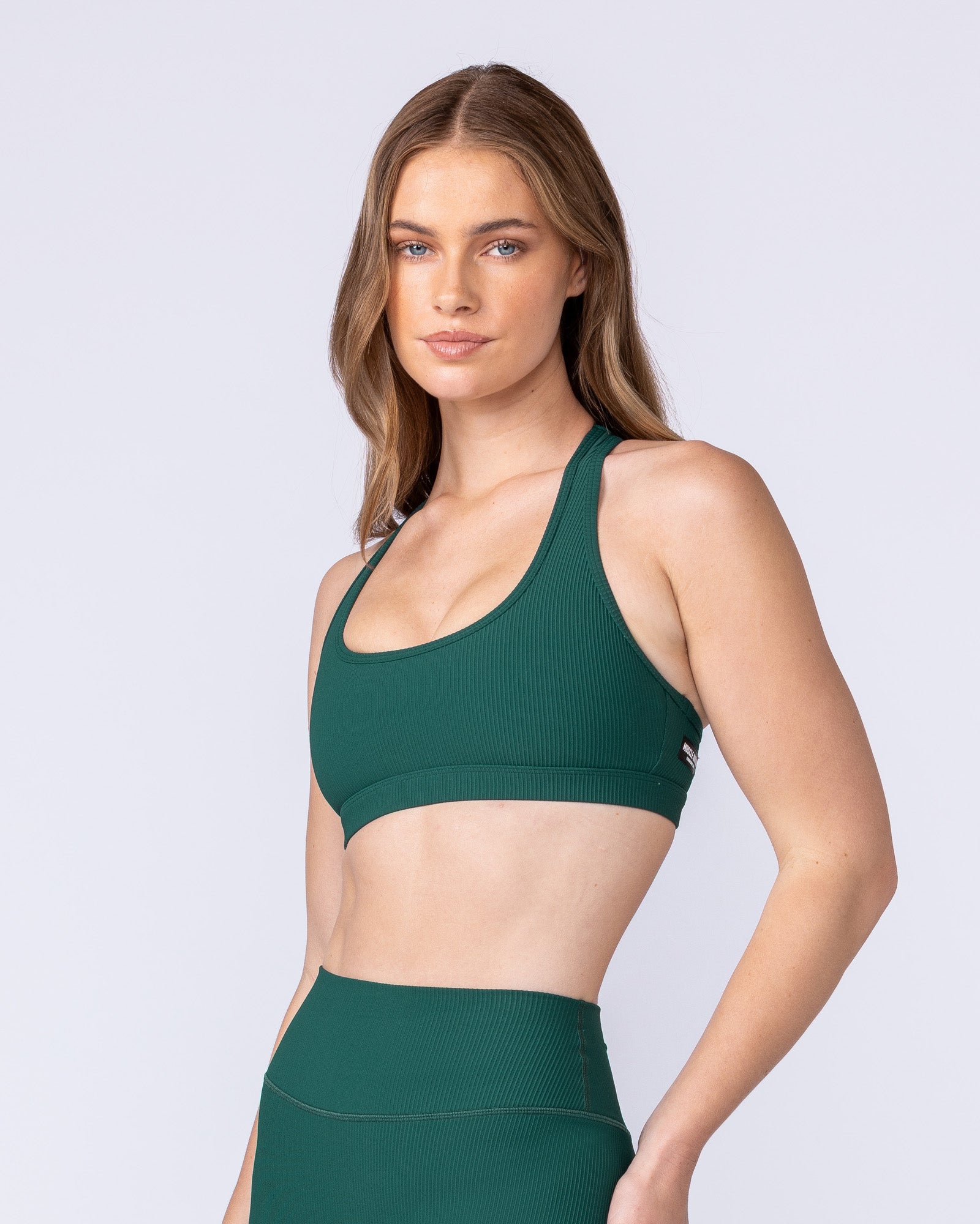 Drew Rib Bra Evergreen - Muscle Nation women's sports bra, view 3
