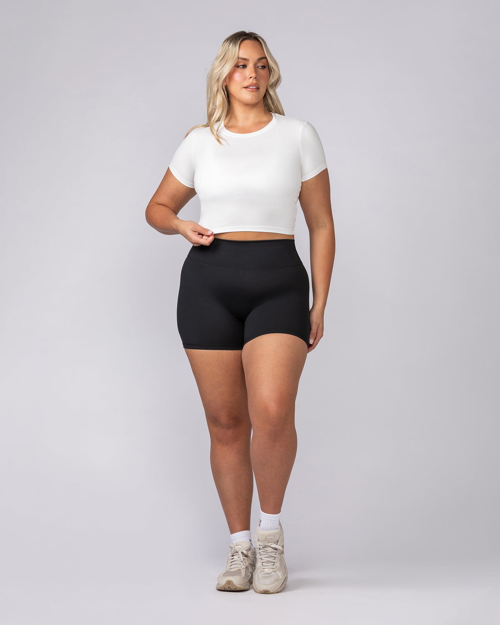 Essential Cropped Tee Milk - Muscle Nation women's top, view 5