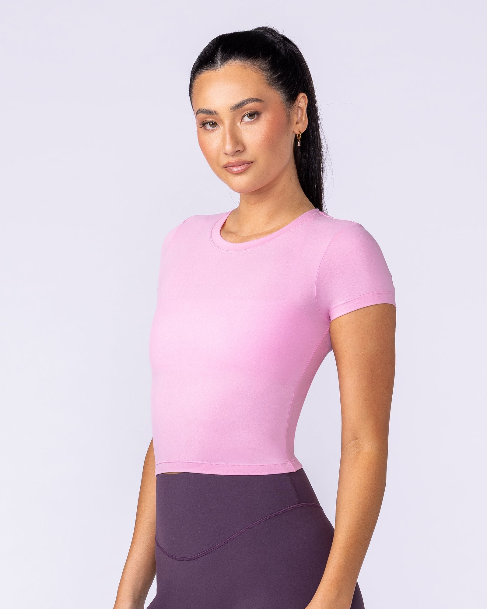Essential Cropped Tee Pink Pony - Muscle Nation women's top, view 3