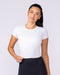 Essential Cropped Tee White - Muscle Nation women's top