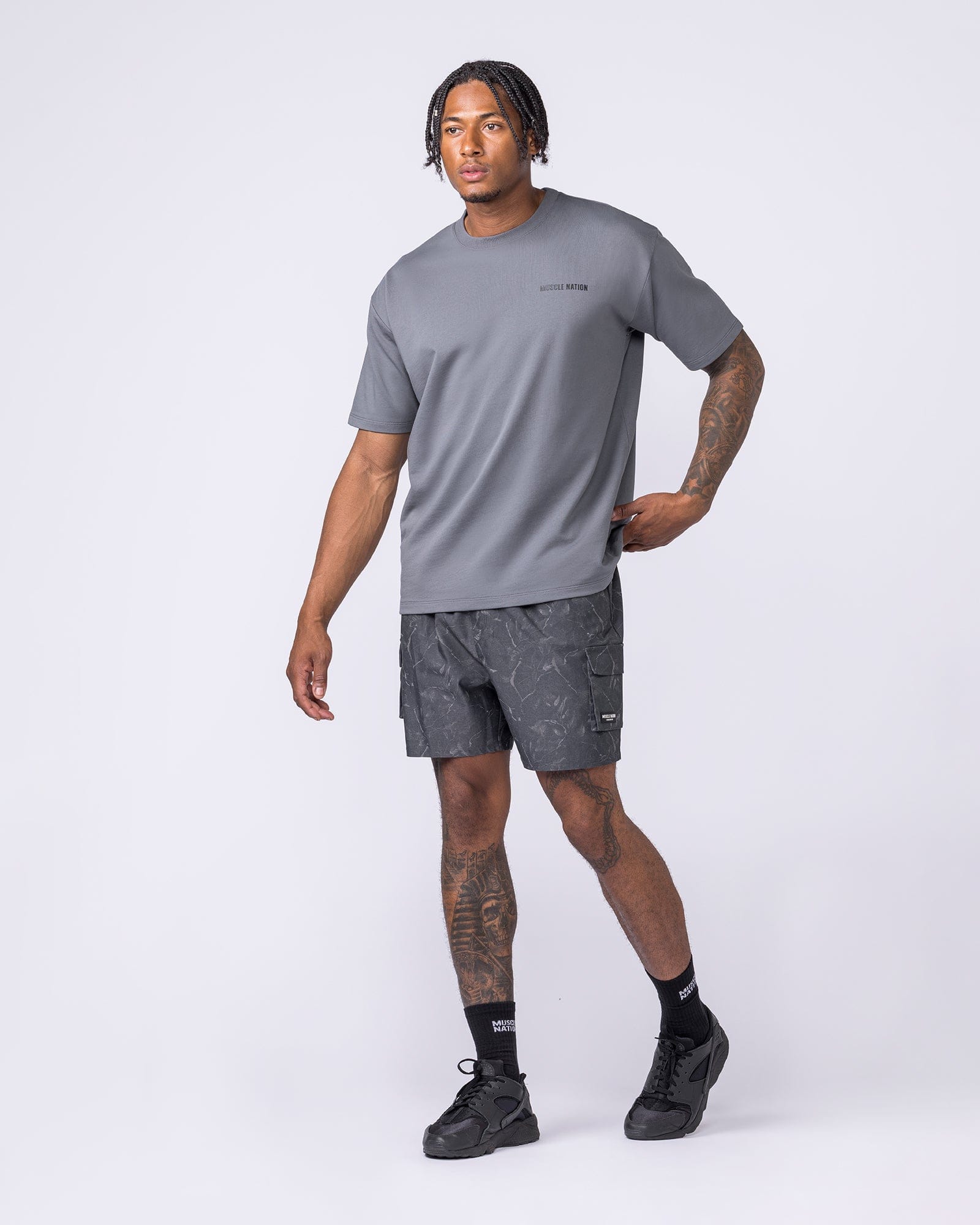 Muscle Nation T-Shirts Essential Regular Fit Tee - Mid Grey
